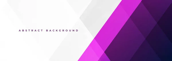 White Violet Modern Abstract Wide Banner Geometric Shapes Dark Purple — Wektor stockowy