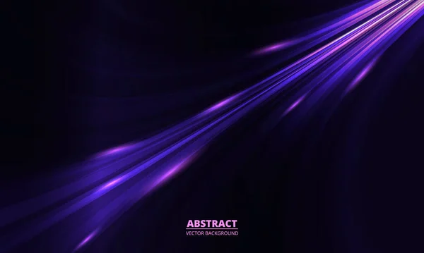Abstract Modern Dark Purple Futuristic Background Light Pink Neon Rays — Stock vektor