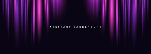 Black Wide Abstract Background Vertical Purple Glowing Neon Lights Effect — Stockový vektor