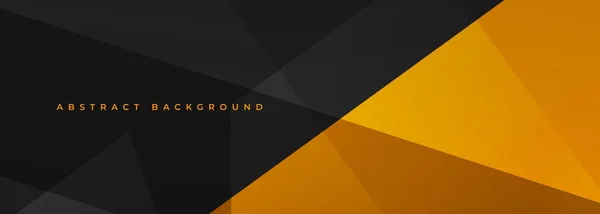 Bandiera Larga Astratta Moderna Nera Arancione Con Forme Geometriche Sfondo — Vettoriale Stock