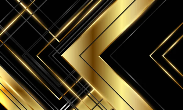 Абстрактный Роскошный Черный Золотой Фон Стрелками Углами Элегантный Роскошный Фон — стоковый вектор