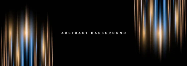 Fondo Abstracto Ancho Negro Con Movimiento Brillante Efecto Luz Neón — Vector de stock