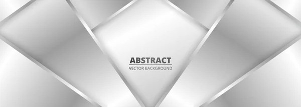 Wide Luxury Abstract Background Silver Gradient Lines Triangle Arrows Shadows — Stockvector