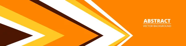 Orange Geometrisk Abstrakt Bred Horisontell Banner Med Färgglada Pilar Och — Stock vektor