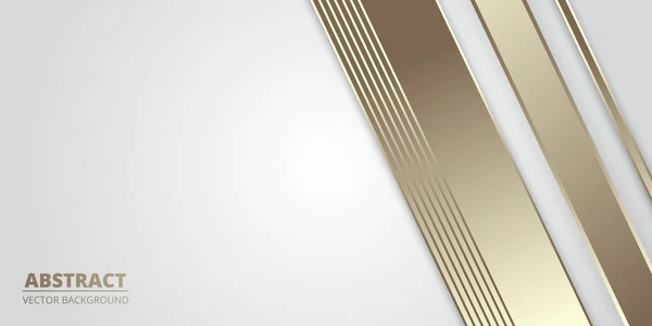 Білий Розкішний Абстрактний Фон Золотими Лініями Сучасний Світловий Банер Золотими — стоковий вектор