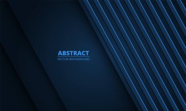 Boş uzayda çapraz çizgileri olan soyut koyu mavi arkaplan. Gelecekçi karanlık lüks modern teknoloji geçmişi.