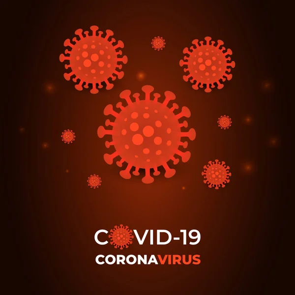 Коронавірусні Клітини Інфекції Темно Червоному Абстрактному Тлі Символ Коронавіруса Темному — стоковий вектор