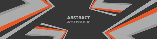 Gris Foncé Abstrait Large Bannière Horizontale Avec Des Lignes Flèches — Image vectorielle