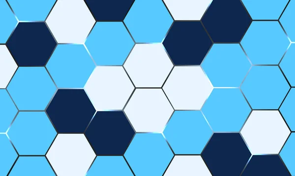 Jogo Hexágono Azul Fundo Vetor Abstrato Com Formas Hexagonais Azuis —  Vetores de Stock