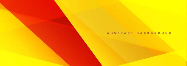 Banner Amplo Abstrato Moderno Amarelo Vermelho Com Formas Geométricas Fundo —  Vetores de Stock