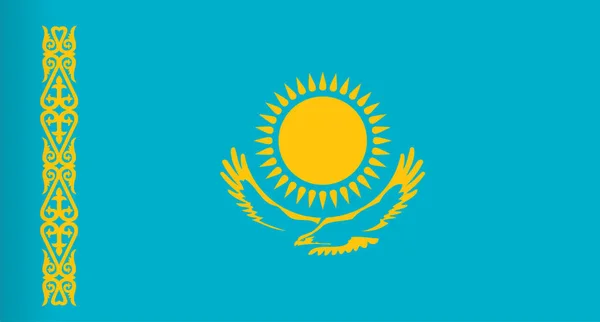 Flagga Kazakstan Kazakhstanskii Flagga Banderoll Kryssruta — Stock vektor
