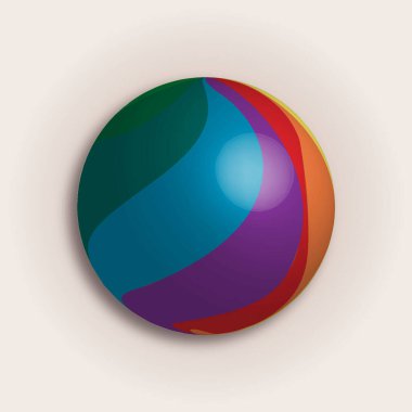 Üç boyutlu soyut renkli top, üç boyutlu soyut renkli küre