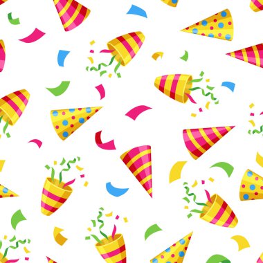 Konfetiyle kusursuz desen, doğum gününde desen.