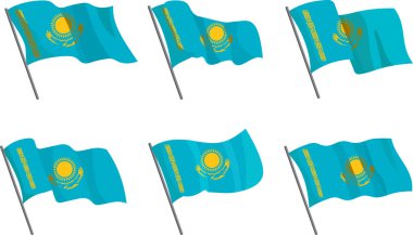 Kazakistan bayrağı seti