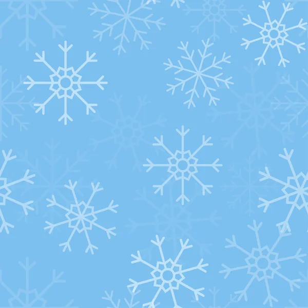 Weiße Schneeflocken Auf Blauem Hintergrund Mit Nahtlosem Muster Weihnachten Nahtlose — Stockvektor