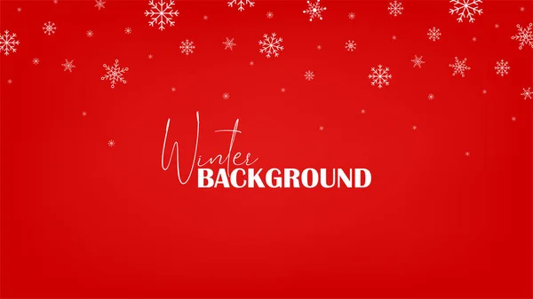 Різдвяні Прості Падаючі Білі Сніжинки Червоному Тлі Векторні Ілюстрації Вашого — стоковий вектор