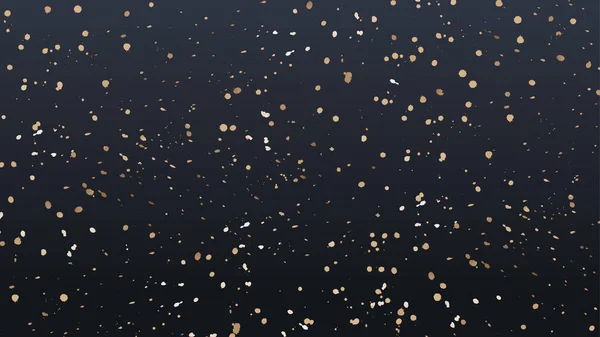 Gouden Confetti Viering Geïsoleerd Donkere Achtergrond Vector Illustratie Vallende Gouden — Stockvector