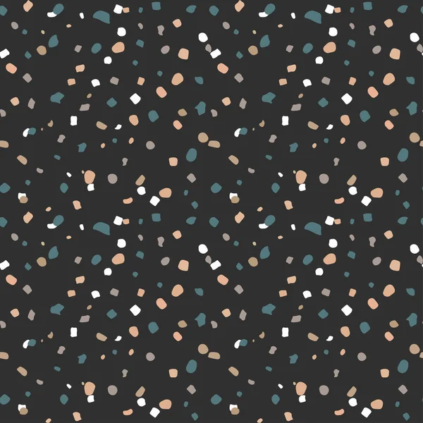 Terrazzo Veneziano Padrão Sem Costura Cores Pastel Fundo Escuro Ilustração — Vetor de Stock