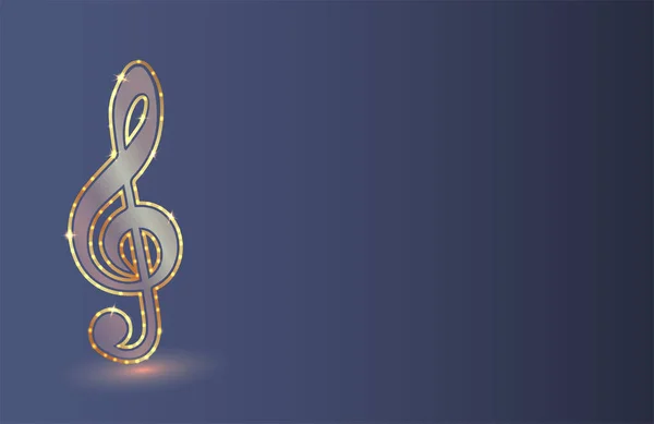 Музична Подія Сяє Золотим Різьбленим Крильцем Світловим Банером Елегантна Розкішна — стоковий вектор
