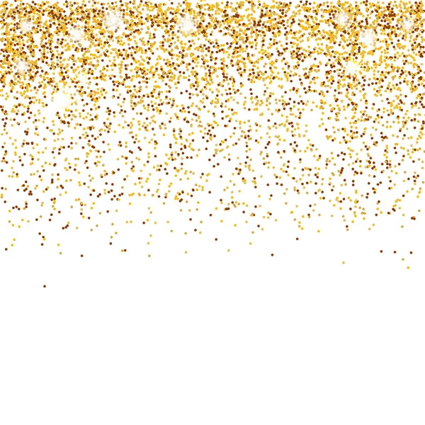Сверкающие Блестки Текстура Границы Рамка Сияющее Падение Золотой Пыли Украшения — стоковый вектор