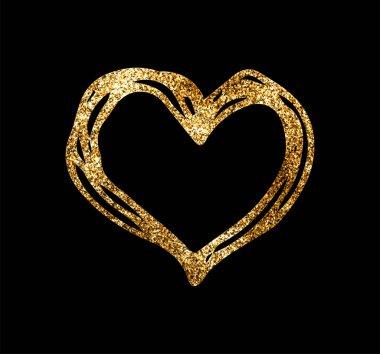 Işıl ışıl parıldayan doku karalamalı kalp çizimi. Sevgililer Günü tebrik kartları ve sevgililer günü için Valentine kalp şekli çizim unsuru, tasarım vektörü izole edilmiş ikon. Aşk.