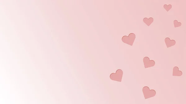 Elegante Happy Valentijnsdag Banner Sjabloon Met Geperste Harten Roze Achtergrond — Stockvector