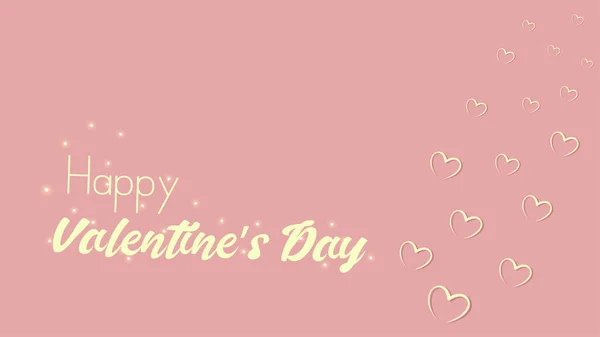 Gelukkige Valentijnsdag Wenskaart Witte Harten Roze Achtergrond Met Tekst Roze — Stockvector