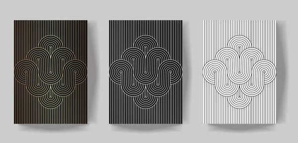 Tek renkli geometrik şekiller ayarlandı. Yüzyılın ortalarında modern stye tasarımı. Pankart, sunum, kart için vektör illüstrasyonu.