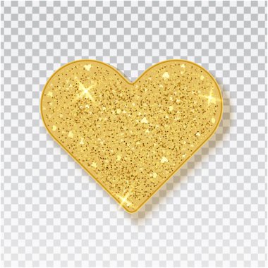 Işıltılı kalp şekli. Lüks tebrik kartları ve sevgililer günü için Valentine kalp şekli öğesi, tasarım vektörü izole edilmiş ikon. Aşk.
