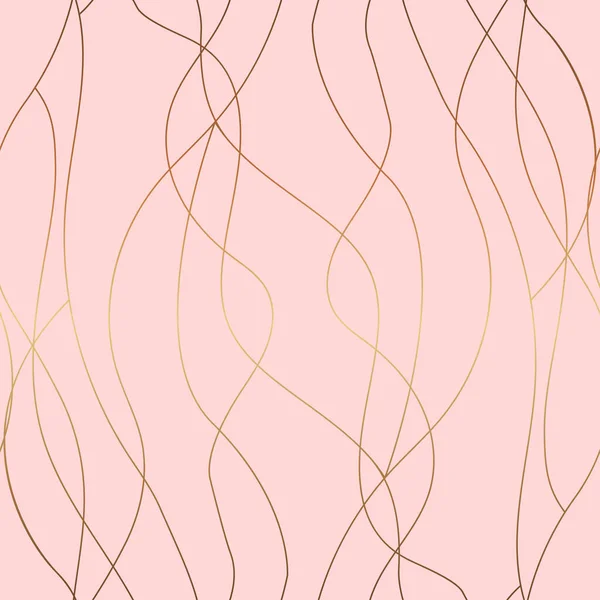 Pink Background Vertical Golden Lines Seamless Pattern Spring Minimal Wedding — Stockvektor