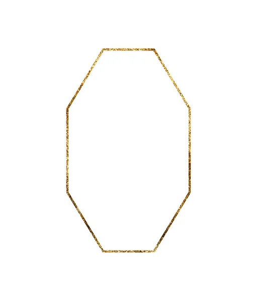 Zářivý Zlatý Polygonální Rám Izolovaný Bílém Pozadí Luxusní Vektorová Ilustrace — Stockový vektor