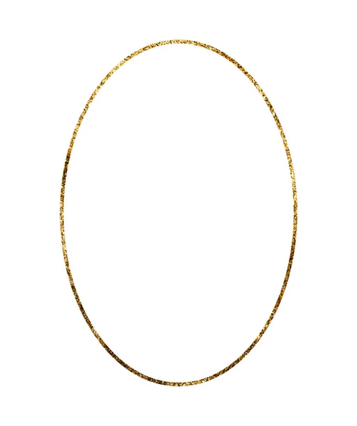 Beyaz arkaplanda izole edilmiş altın renkli elips çerçeve. Kartpostal, davetiye, doğum günü, baskı için lüks vektör teşhisi, teşekkür kartı. Metnin için boşluk kopyala.