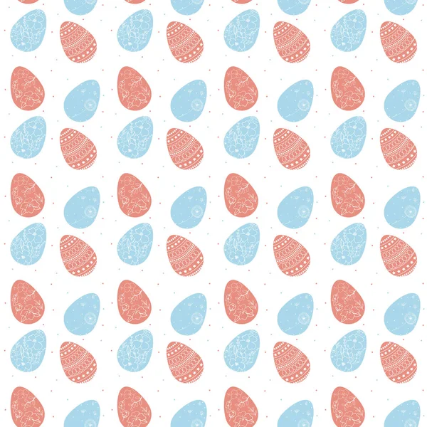 Pasen Naadloos Patroon Met Eieren Geïsoleerd Witte Achtergrond Vector Illustratie — Stockvector