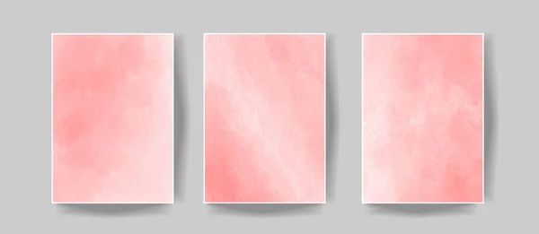Pink Watercolor Wet Wash Splash 5X7 Coleção Fundo Cartão Convite — Vetor de Stock