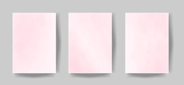 Pembe suluboya ıslak yıkama, 5x7 davetiye arkaplan koleksiyonu. Doğum günü için vektör illüstrasyon şablonu, düğün, bir kız kartı, sosyal medya, poster, Anneler Günü, Sevgililer Günü.