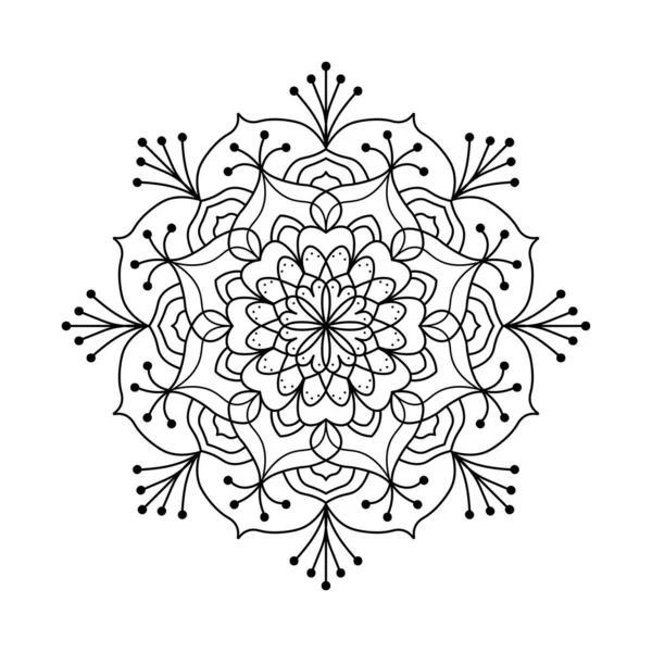 Arte Mandala Desenhada Mão Com Padrão Doodle Floral Ilustração Vetorial — Vetor de Stock