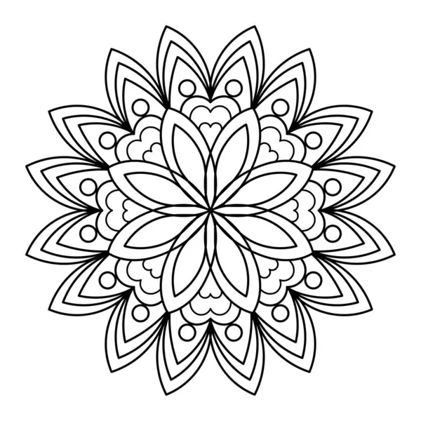 Art Mandala Dessiné Main Avec Motif Gribouillage Floral Illustration Vectorielle — Image vectorielle