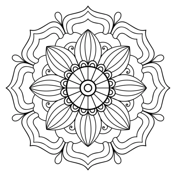 Çizimi Mandala Sanatı Renklendirme Sayfası Meditasyon Baskı Daha Fazlası Için — Stok Vektör