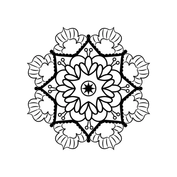 Hand Drawn Outline Mandala Art Vector Illustration Isolated White Background — Archivo Imágenes Vectoriales