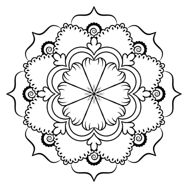 Hand Drawn Outline Mandala Art Vector Illustration Isolated White Background — стоковый вектор