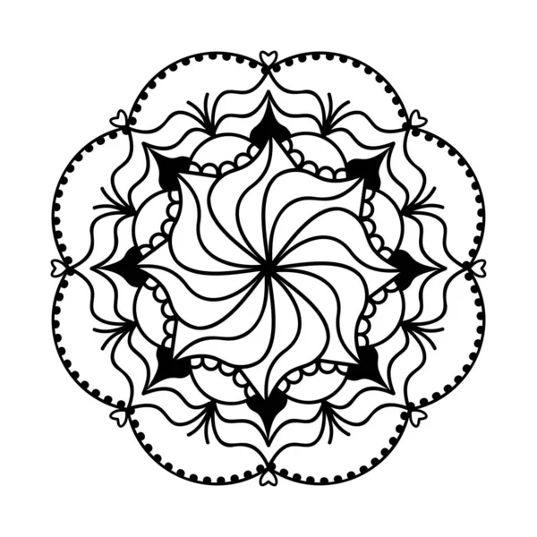 Hand Drawn Outline Mandala Art Vector Illustration Isolated White Background — стоковый вектор