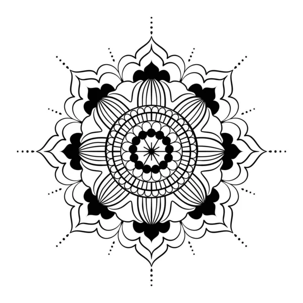 Hand Drawn Outline Mandala Art Vector Illustration Isolated White Background — Stockvektor