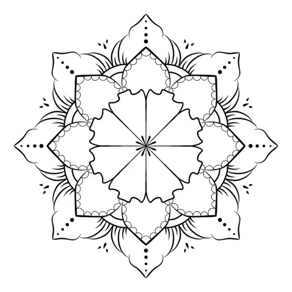 Hand Drawn Outline Mandala Art Vector Illustration Isolated White Background — Vetor de Stock