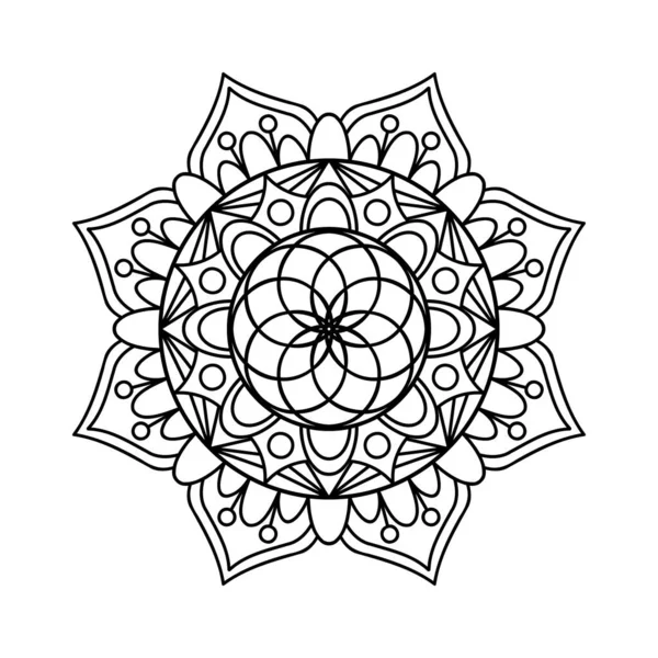 Hand Drawn Outline Mandala Art Vector Illustration Isolated White Background — Vetor de Stock