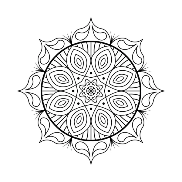Handgezeichnete Umrisse Mandala Kunst Vektor Illustration Isoliert Auf Weißem Hintergrund — Stockvektor