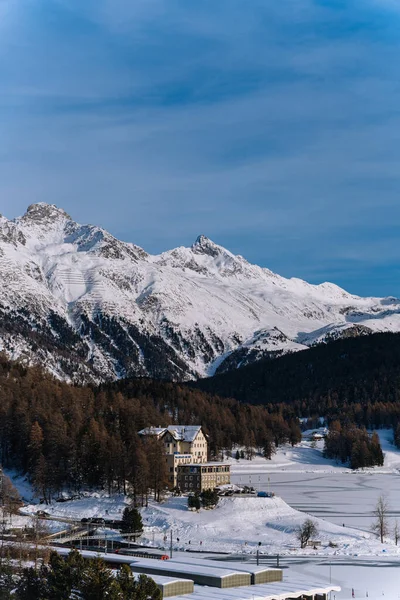 View Corviglia Mountain Mortiz Switzerland — Stock Photo, Image