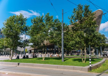 Hollanda Rotterdam 'daki Tramlijn 10 Müzesi tramvayı.