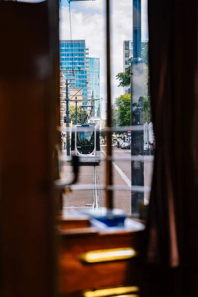 Hollanda Rotterdam 'daki Tramlijn 10 Müzesi tramvayı.
