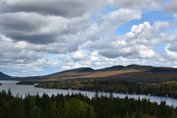 Widok Jezioro Jesienią Saint Aubert Quebec Kanada — Zdjęcie stockowe