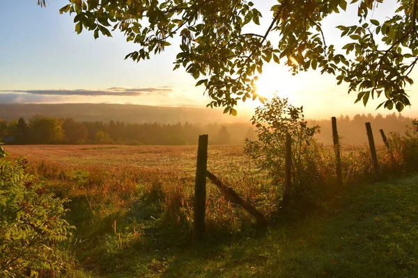 Μια Ανατολή Πρωί Του Φθινοπώρου Sainte Apolline Κεμπέκ Καναδάς — Φωτογραφία Αρχείου